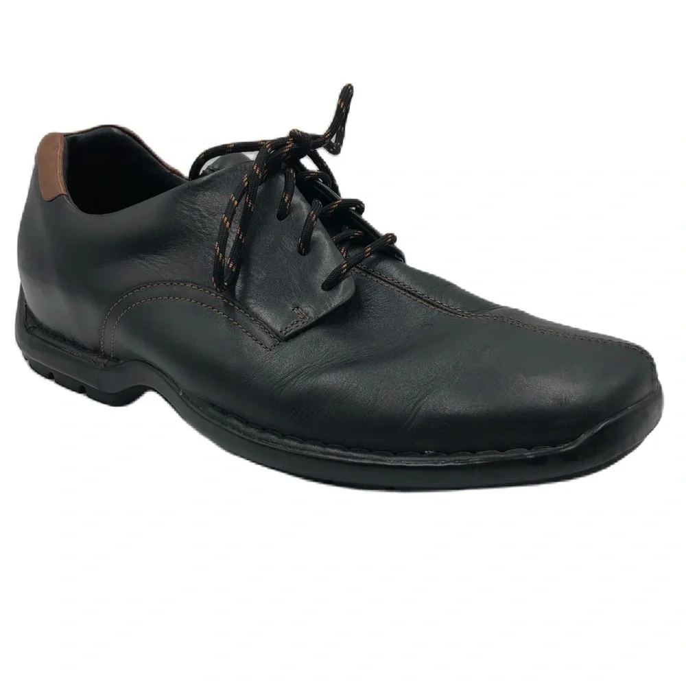 Cole Haan Men's Black Square Toe Lace Up Business Casual Comfort Size 9.5M